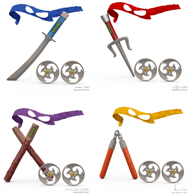 Cosplay Prop Knife - Topeng Mata Teenage Ninja Turtles, Nunchaku,