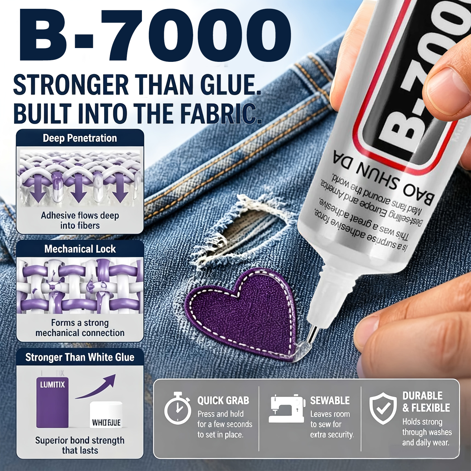 Contact Cement Glue - Lem Kain B-7000 Perekat Permanen dan