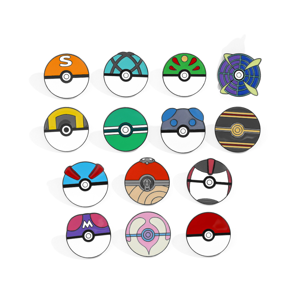 Pokeball Cosplay Prop - Pin Enamel Kartun Bola Anime Bros