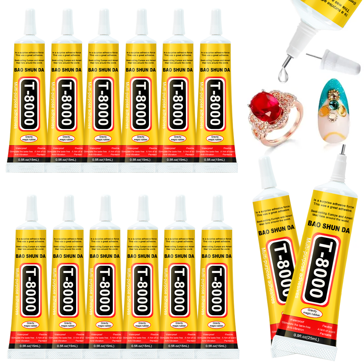 Contact Cement Glue - Lem Transparan T8000, Perbaikan Ponsel, Kerajinan