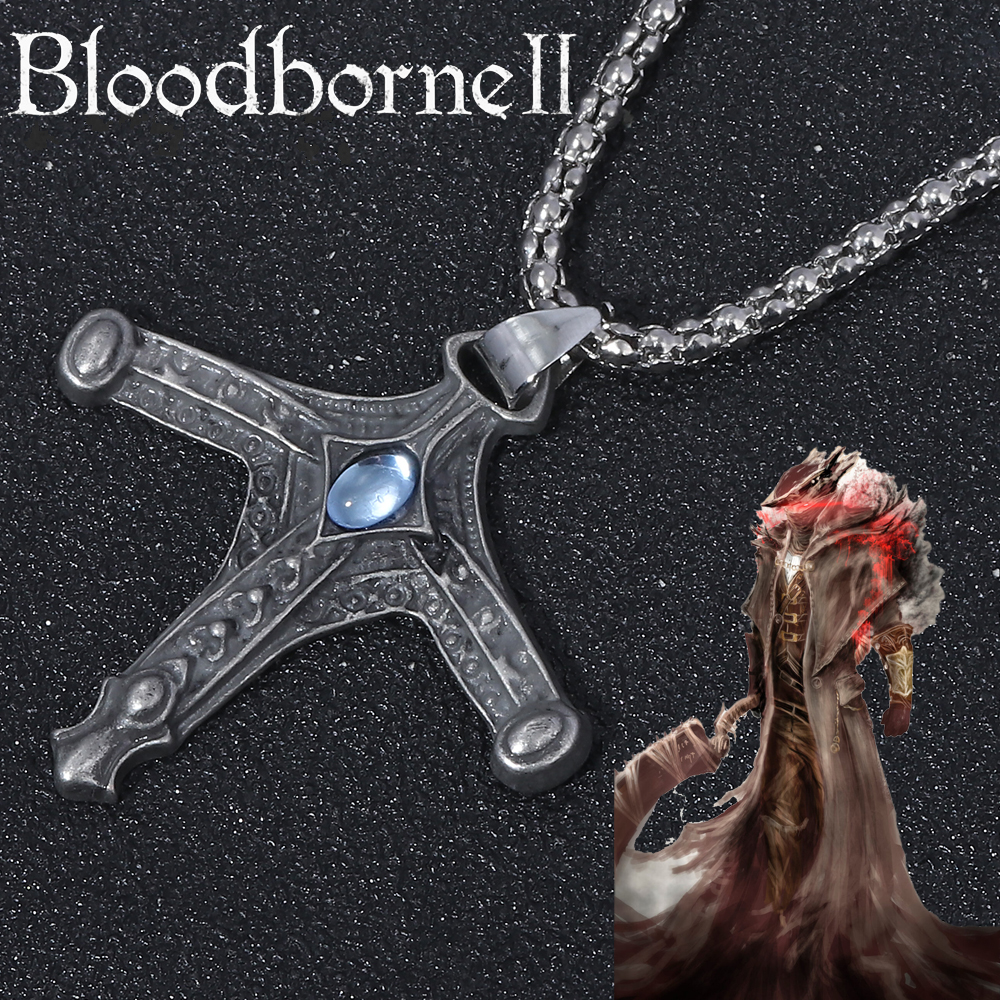 Bloodborne Cosplay Prop - Kalung lencana permainan Bloodborne Hunter liontin