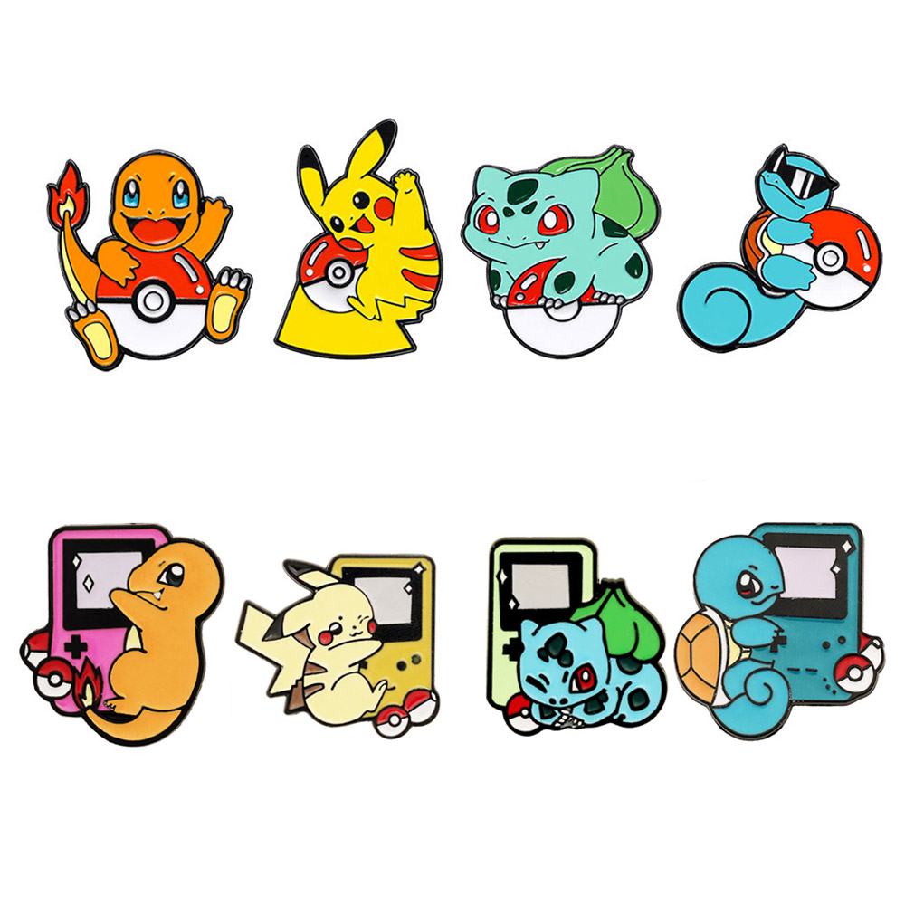 Pokeball Cosplay Prop - 4/8 Buah Set Pin Enamel Karakter