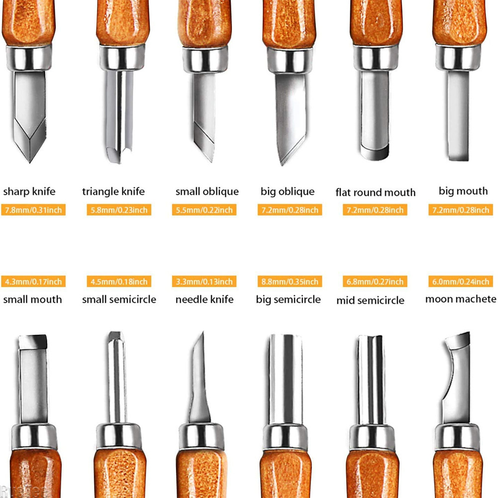 Craft Knife Set - 12 Buah Set Alat Ukir Kayu