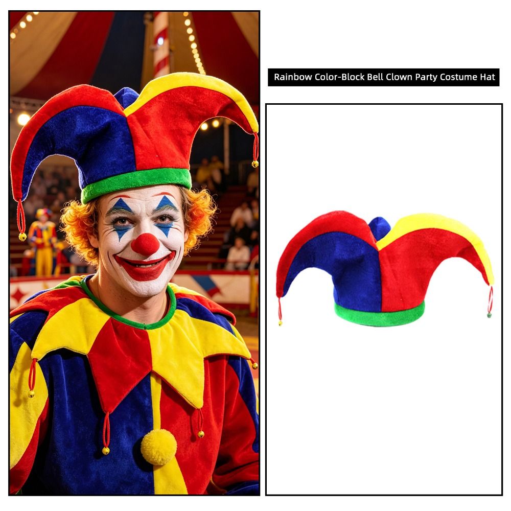 Topi Badut Multiwarna Desain L - Free Cosplay Prop Patterns ulasan dan harga