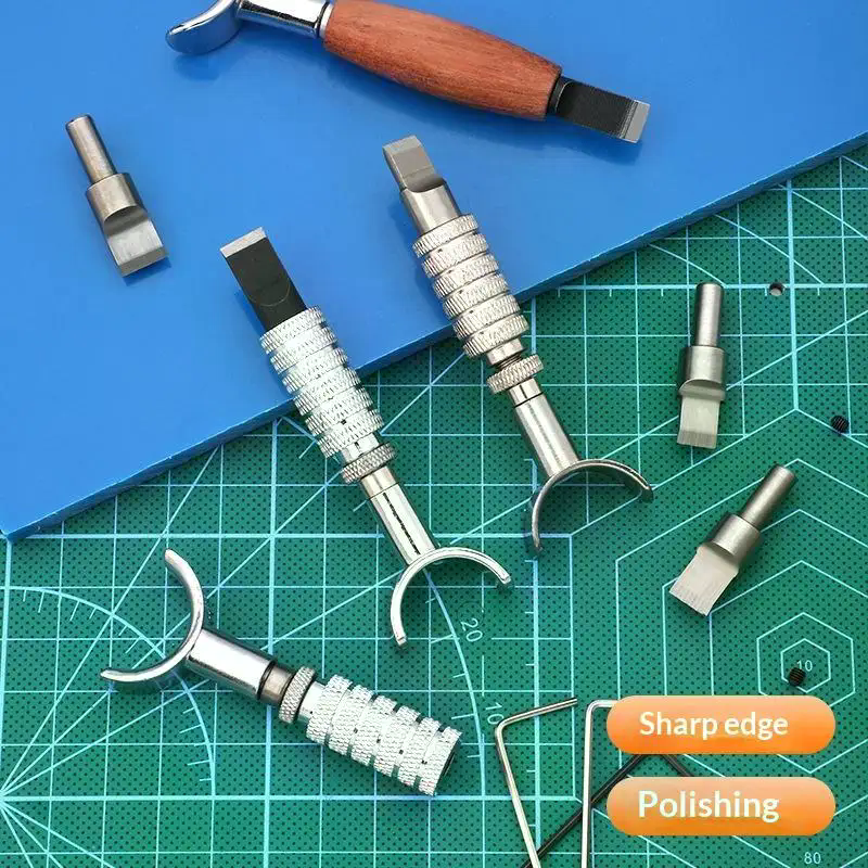 Pisau Ukir Kulit Putar dengan  - Craft Knife Set ulasan dan harga