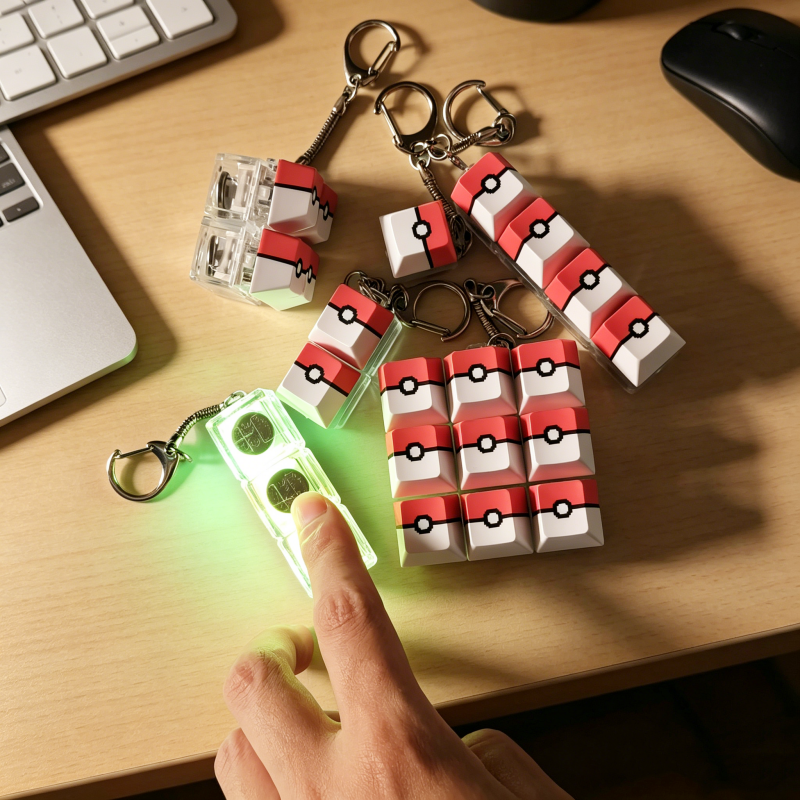 Pokeball Light Up Keyboard Key - Pokeball Cosplay Prop ulasan dan harga