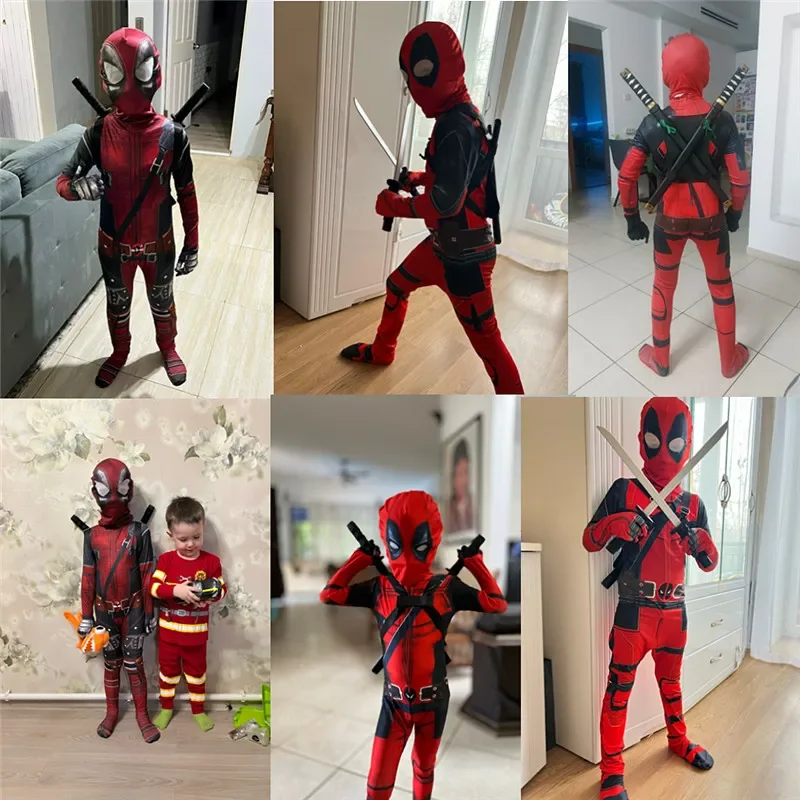 Kostum Deadpool Anak 3-12 Tahu - Cosplay Prop Dagger ulasan dan harga