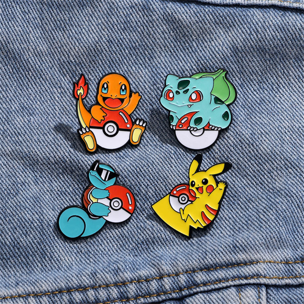 4/8 Buah Set Pin Enamel Karakt - Pokeball Cosplay Prop ulasan dan harga