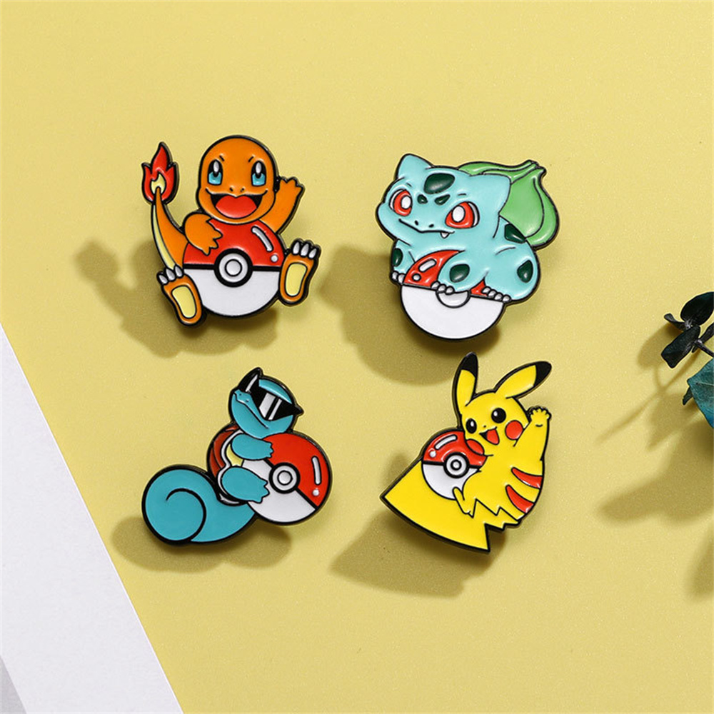 4/8 Buah Set Pin Enamel Karakt - Pokeball Cosplay Prop ulasan dan harga